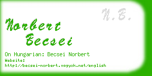 norbert becsei business card